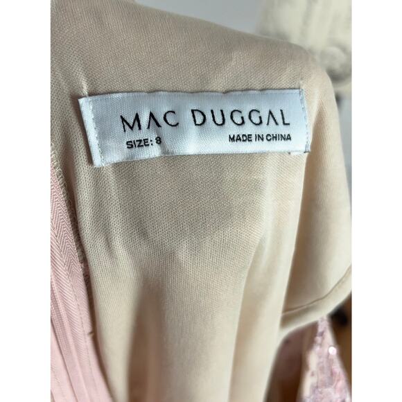 B58 Mac Duggal Floral Long Gown Womens 8 Modest Wedding Garden Coquette Gala - Picture 9 of 11